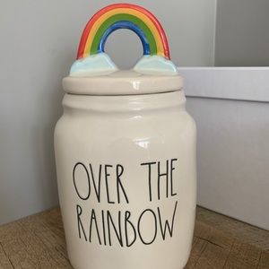 Rae Dunn Over The Rainbow mini canister